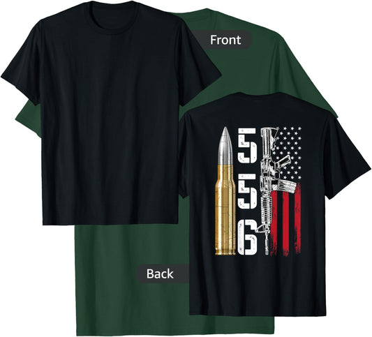 Ar-15 American Flag - Ar15 Rifle Sling Gift Gun Owner BACK Women Men T-Shirt - T-Shirt | Forest