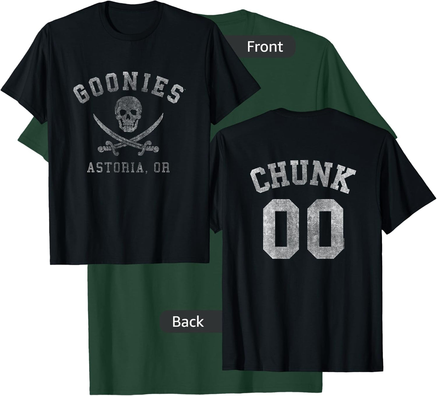 The Goonies Logo and Chunk Jersey Front and Back Movie T-Shirt - T-Shirt | Forest