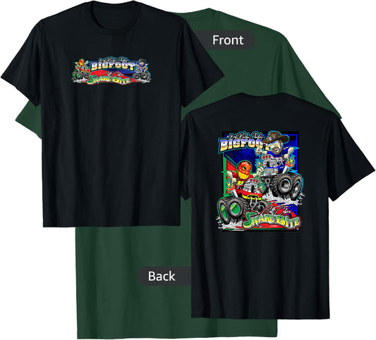 BIGFOOT vs. SNAKE BITE Caricatures (2-Sided) T-Shirt - T-Shirt | Forest