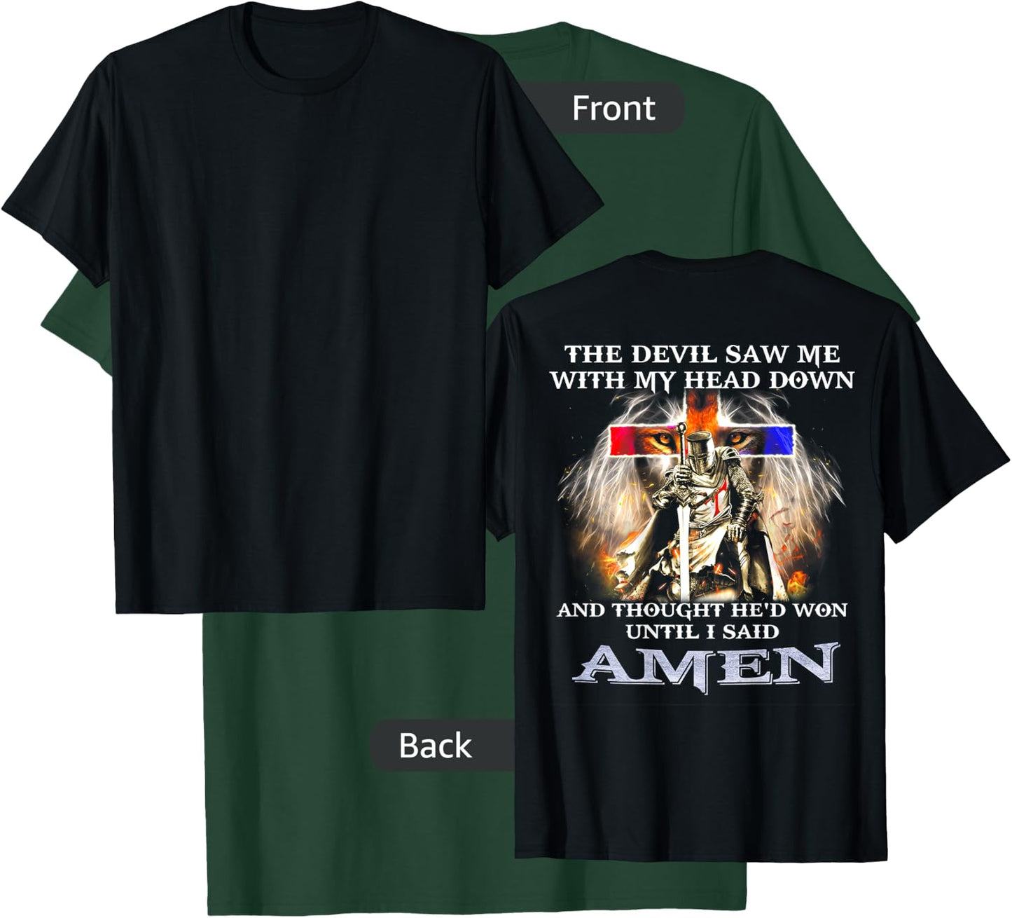 The Devil Saw Me WIth My Head Down Lion (on back) T-Shirt - T-Shirt | Forest