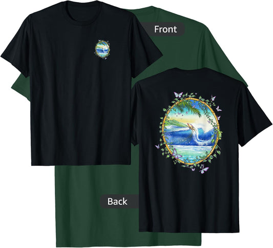 Surfing Front & Back Print Vintage Retro 70's Surf Art T-Shirt - T-Shirt | Forest