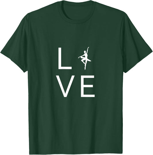 Love Ballet for Ballerina Dancer Lover Dance Silhouette T-Shirt - T-Shirt | Forest