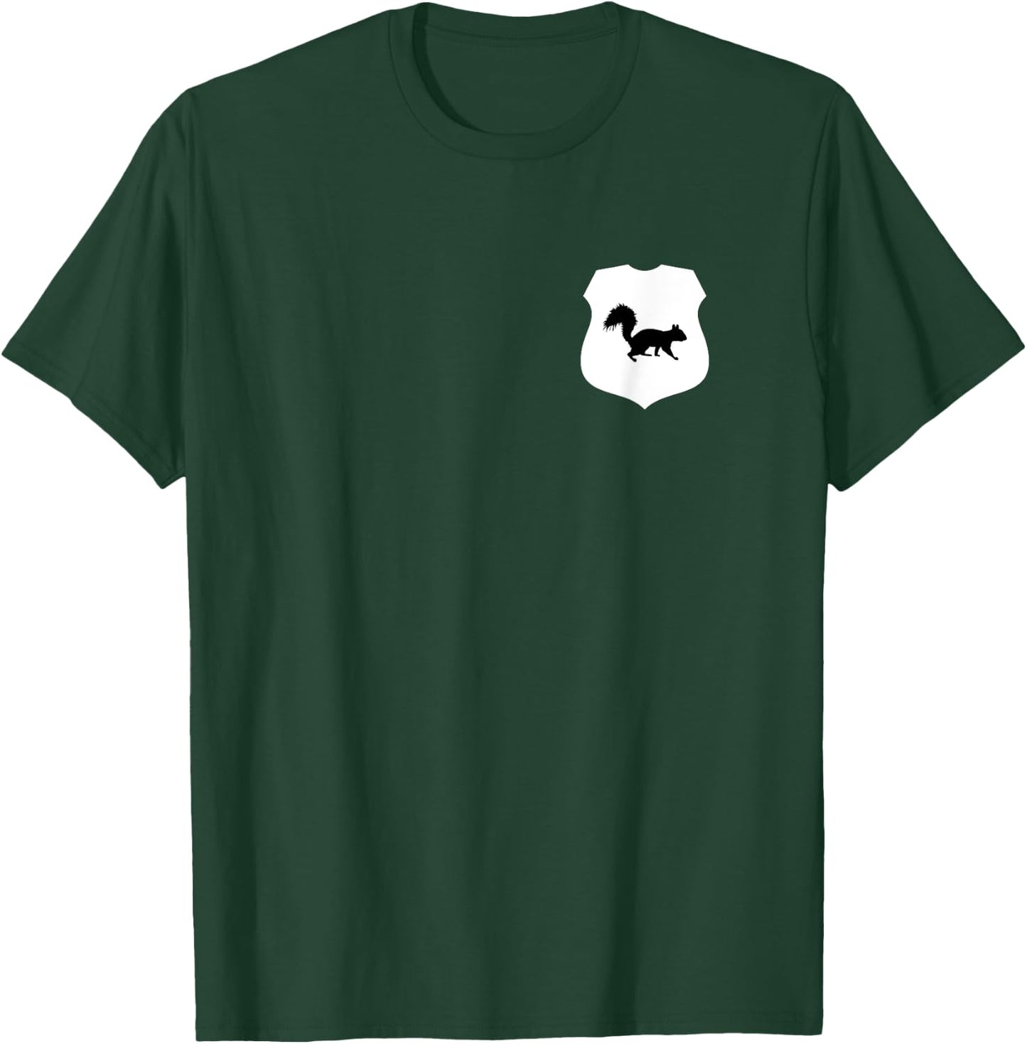 Squirrel Patrol on Back Front Patrol Officer Badge Squirrel T-Shirt - T-Shirt | Forest
