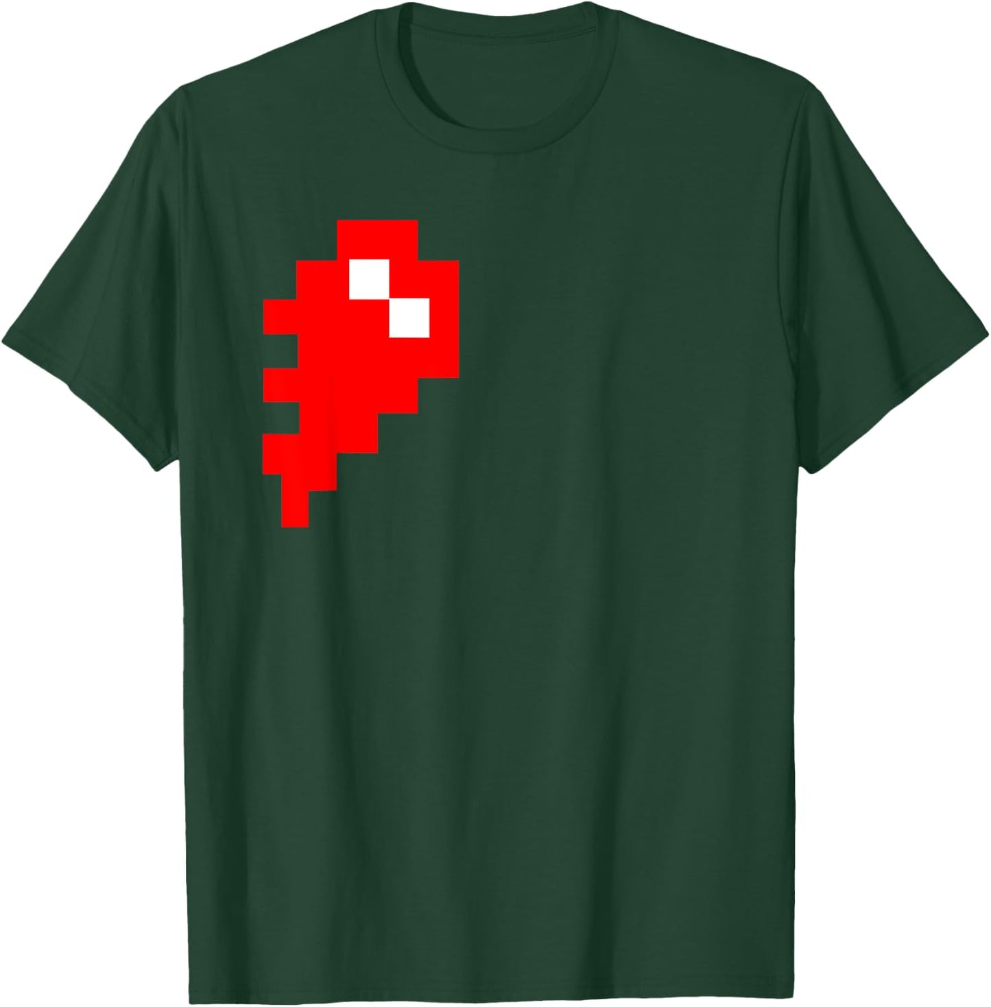 Half Pixelated Heart Matching Couple Gaming Valentine's Day T-Shirt - T-Shirt | Forest