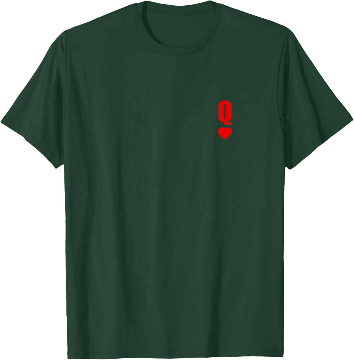 Q Card Queen Hearts Matching Couple Saint Valentine's Day T-Shirt - T-Shirt | Forest