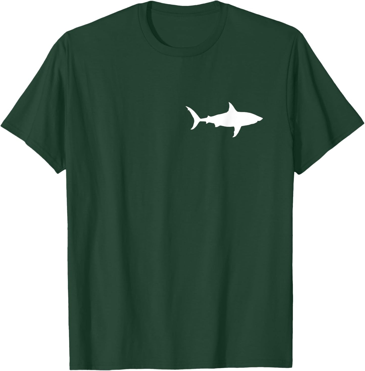 Great white shark Lovers –Pocket Patch Silhouette T-Shirt - T-Shirt | Forest