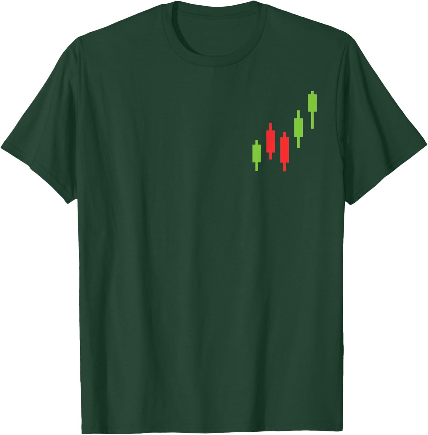 Day Trader Wall Street Stock Market Simple Candlestick Chart T-Shirt - T-Shirt | Forest