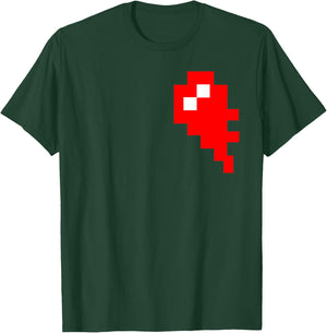 Half Pixelated Heart Matching Gaming Couple Wedding T-Shirt - T-Shirt | Forest