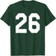 Number 26 Sports Jersey Front and Back Team Player T-Shirt - T-Shirt | Forest