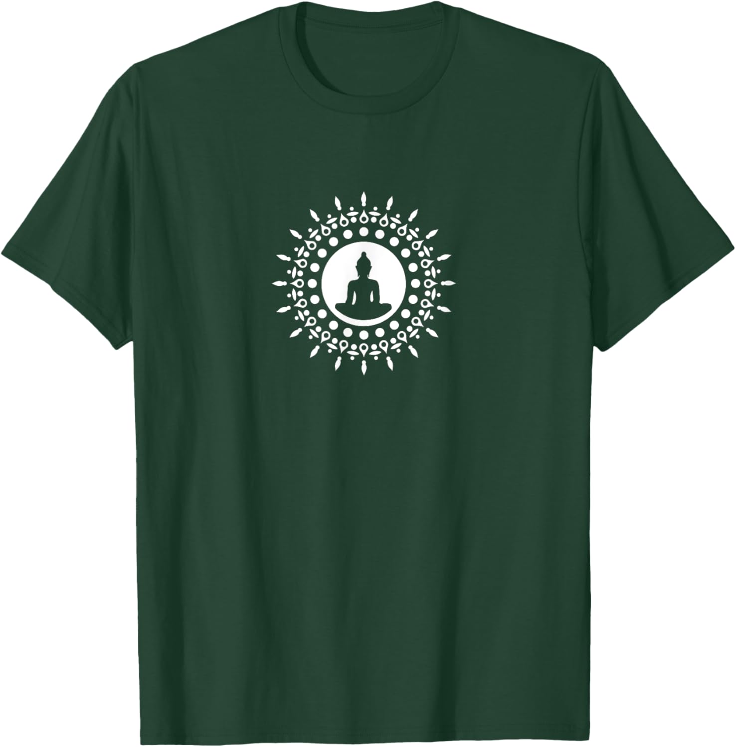 Buddha Meditation Sunflower Mandala Buddhism Yoga Symbol T-Shirt - T-Shirt | Forest