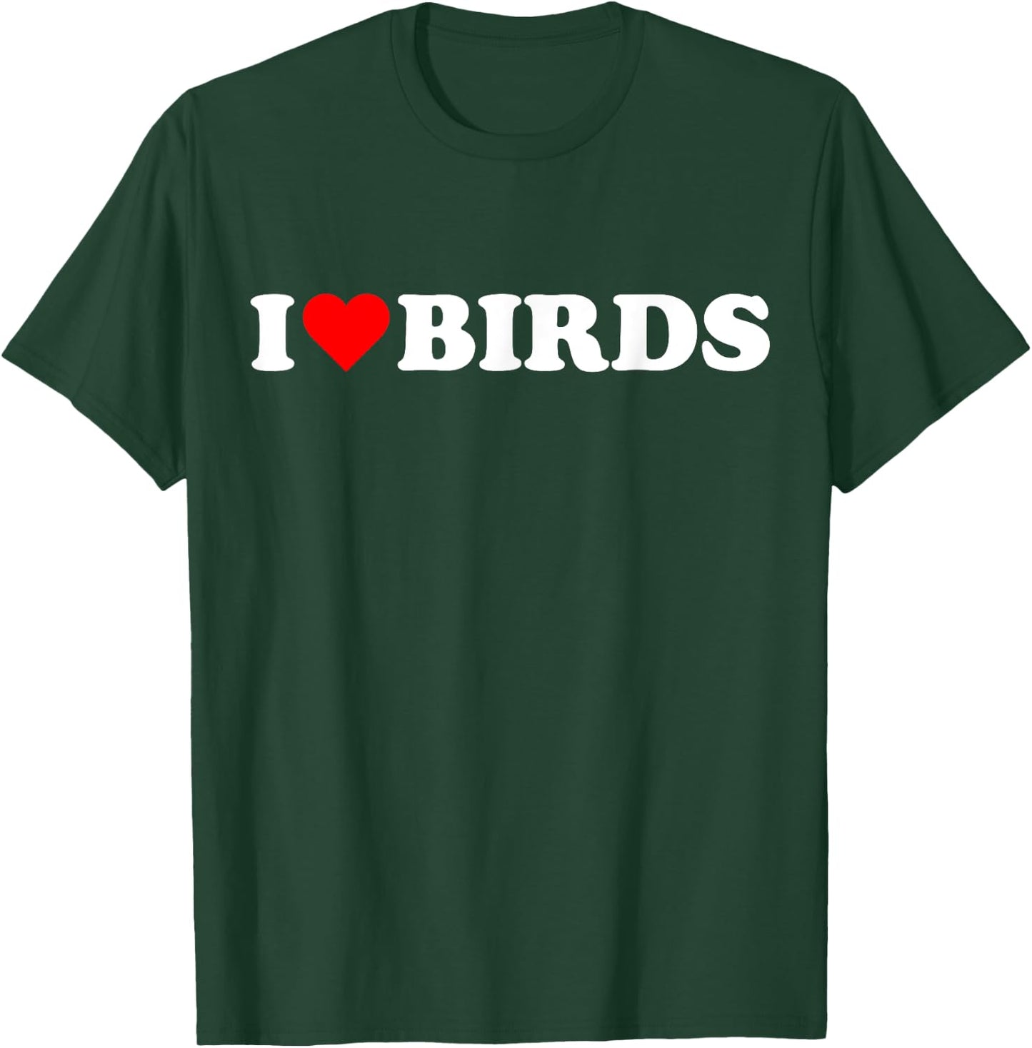 I heart Birds I love Birds cute red heart Bird lover cute T-Shirt - T-Shirt | Forest