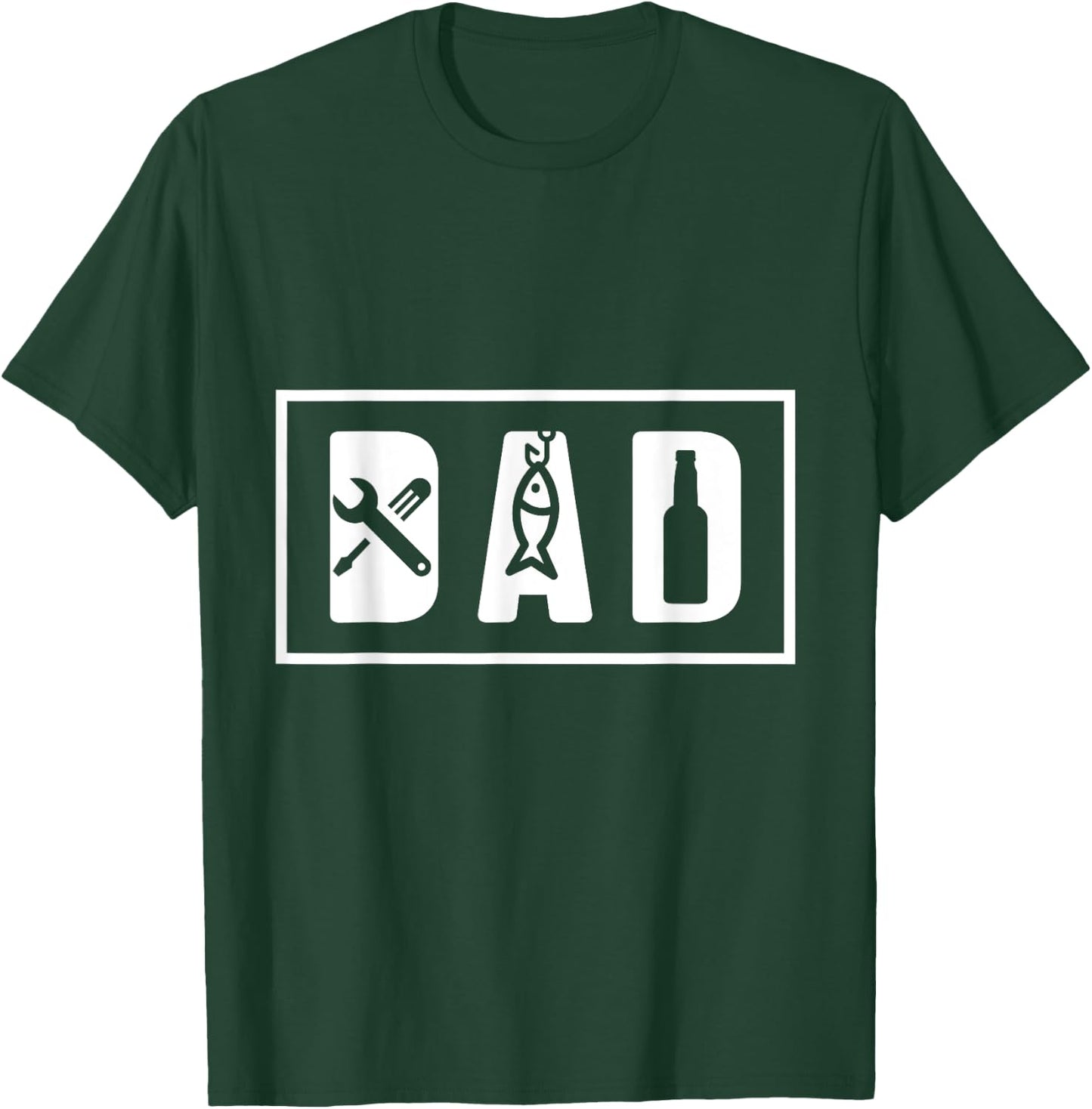 Dad Mechanic Fisher Fishing Beer Daddy Husband Father´s Day T-Shirt - T-Shirt | Forest