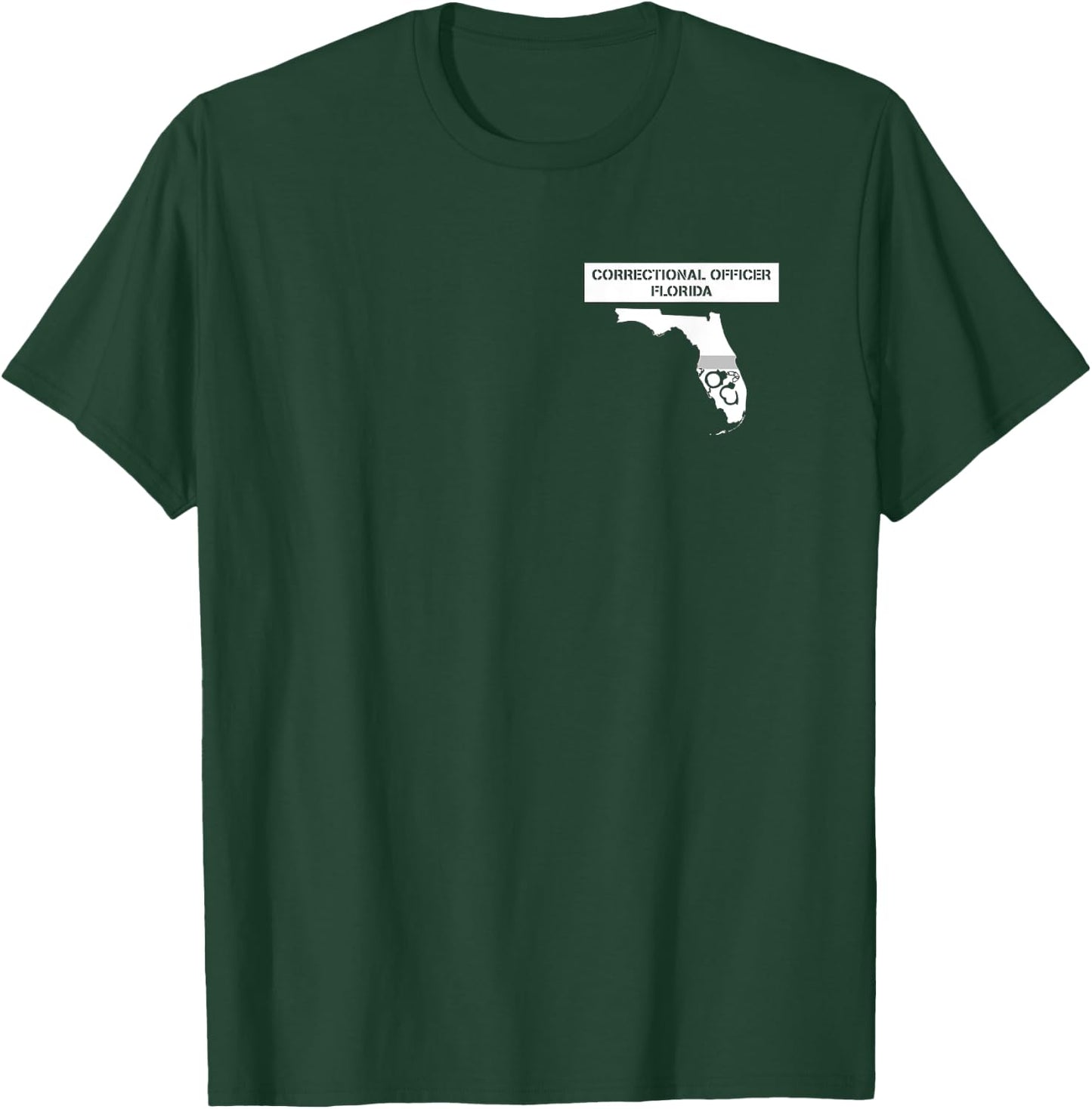 Florida Correctional Officer Thin Gray Line Flag T-Shirt - T-Shirt | Forest