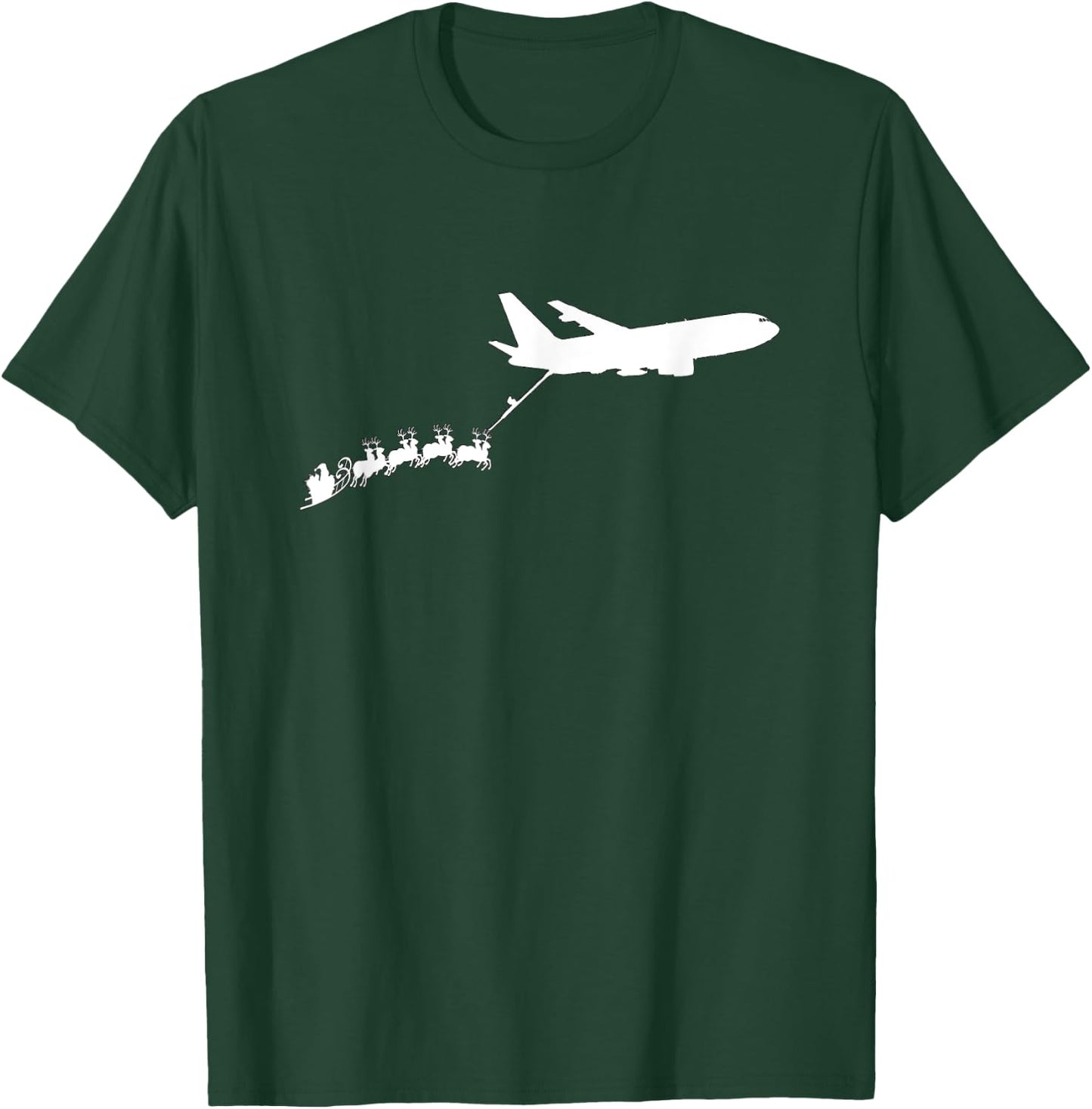 KC46 Pegasus Santa's Sleigh Funny Christmas Aviation AvGeek T-Shirt - T-Shirt | Forest