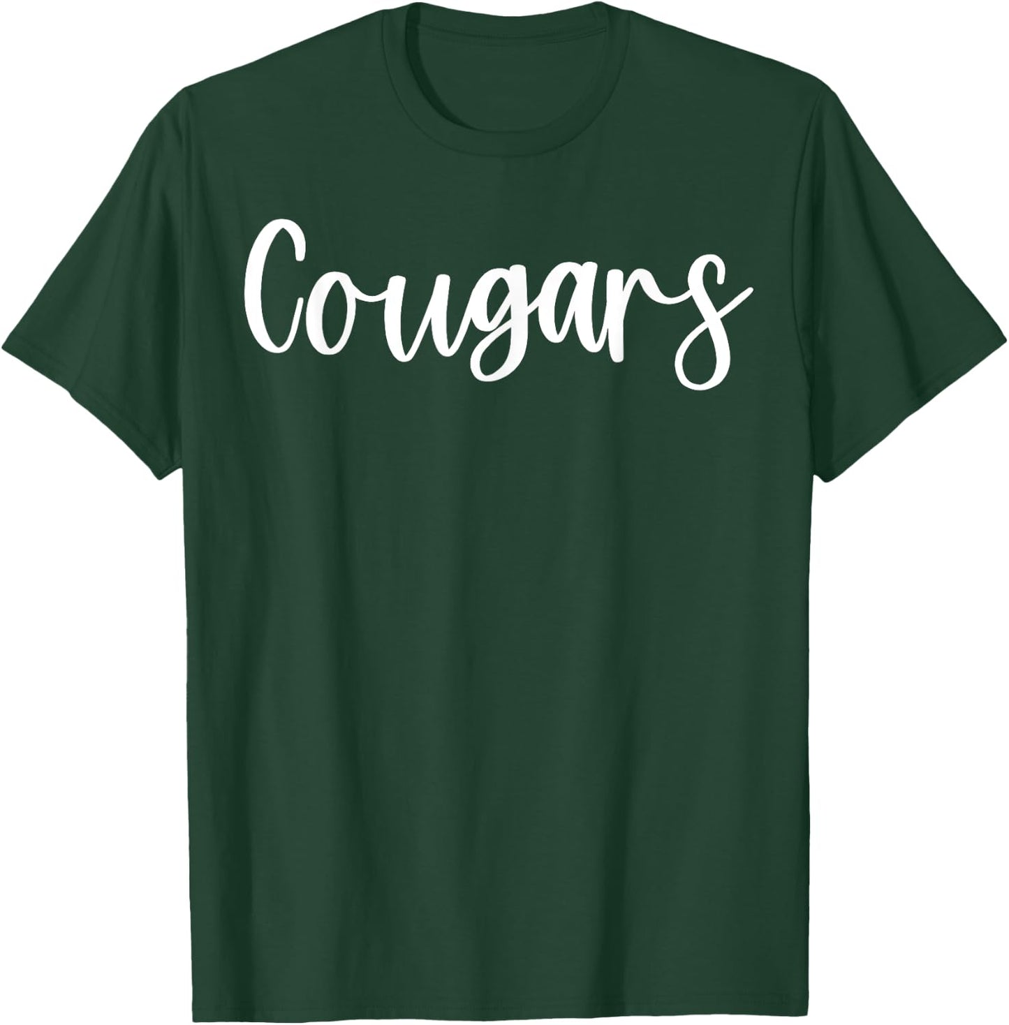 Cougars School Spirit Team Mascot Game Night T-Shirt - T-Shirt | Forest