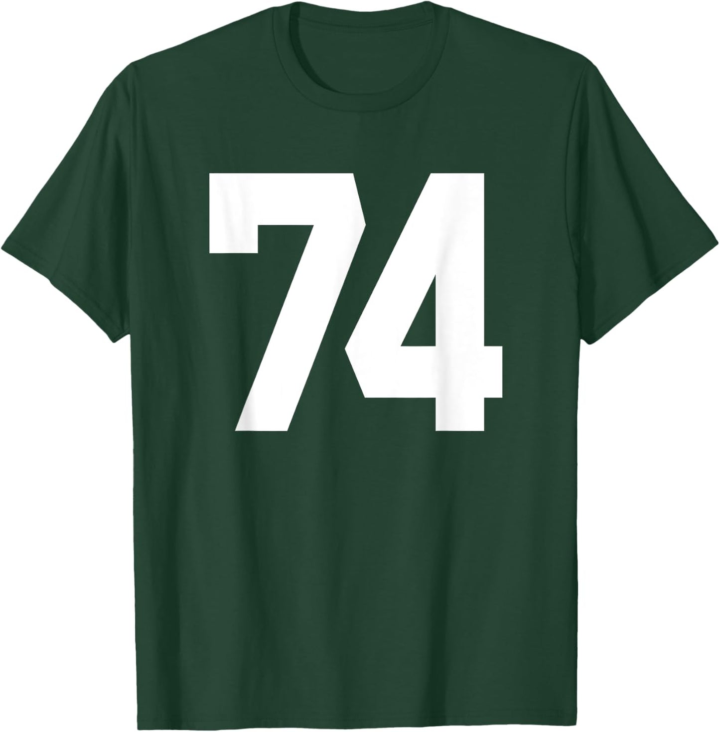 Number 74 Sports Jersey Front and Back Team Player T-Shirt - T-Shirt | Forest
