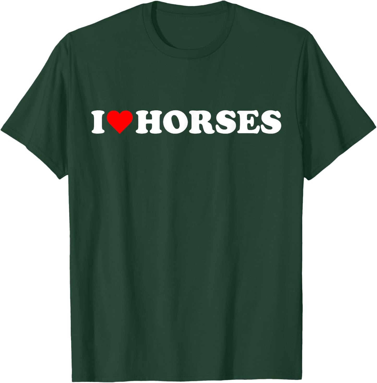 I heart Horses I love Horses cute red heart Horse lover cute T-Shirt - T-Shirt | Forest