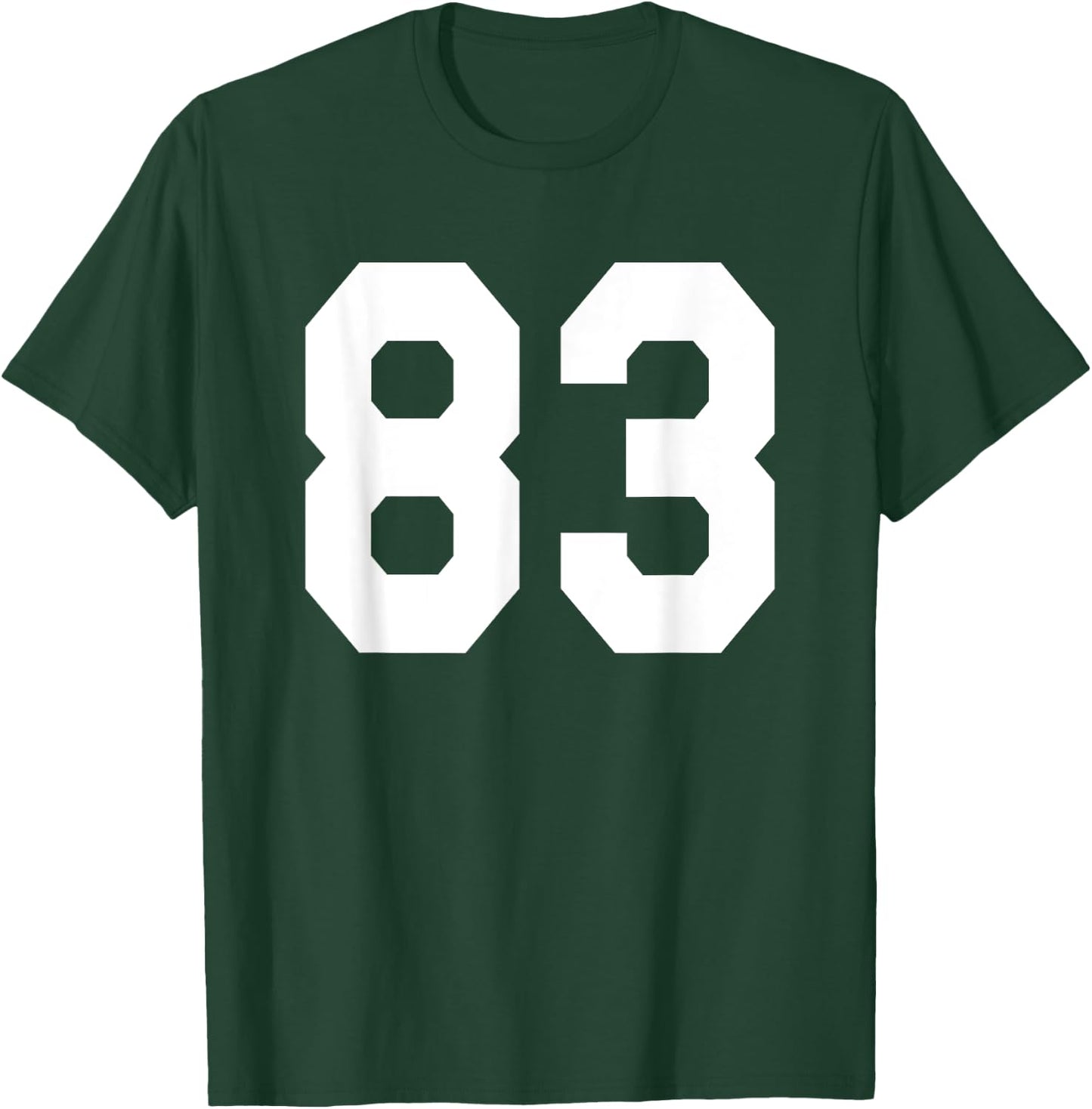 Number 83 Sports Jersey Front and Back Team Player T-Shirt - T-Shirt | Forest