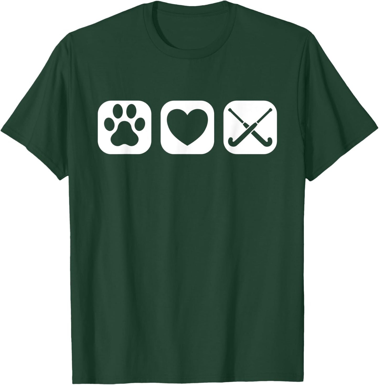 Field Hockey Sticks Dog Paw Love - Field Hockey Team T-Shirt - T-Shirt | Forest