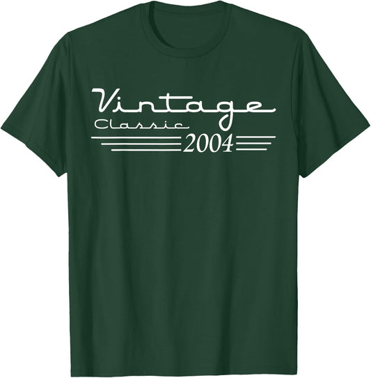 Vintage 21th Birthday Decorations Vintage 2004 21 Years Old T-Shirt - T-Shirt | Forest