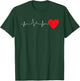 Heart EKG Heartbeat Pulseline Cardiologist Surgeon Survivor T-Shirt - T-Shirt | Forest