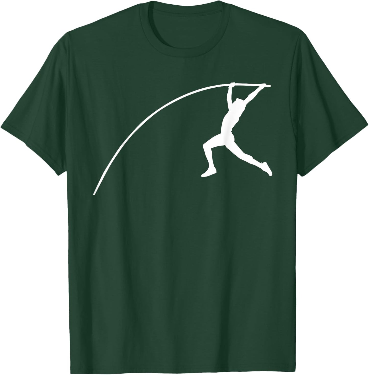 Silhouette Pole Vault Jumping Running Vaulter High Jumper T-Shirt - T-Shirt | Forest