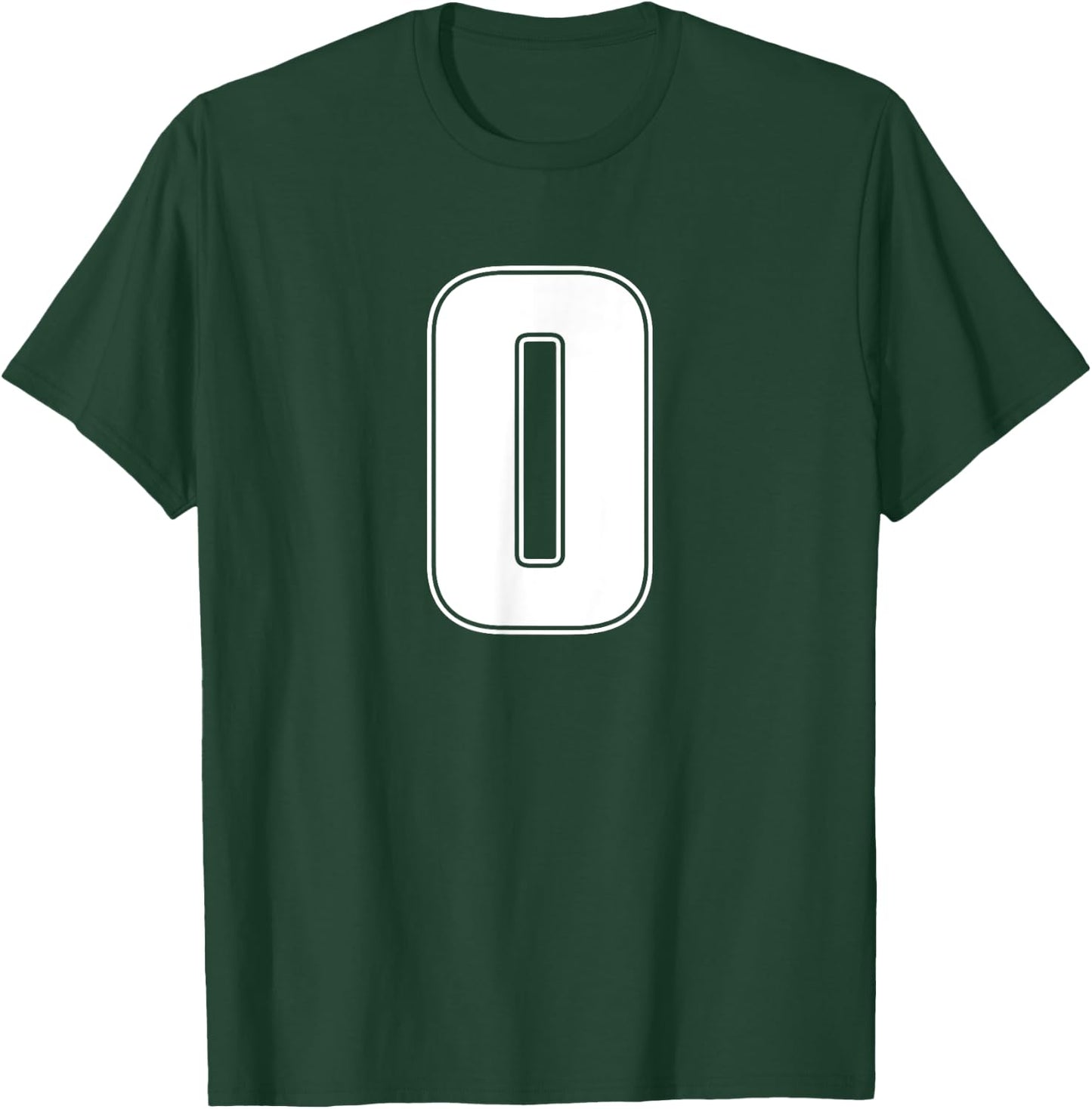 Number 0 Zero Sports Athletic Team Jersey Varsity Uniform T-Shirt - T-Shirt | Forest