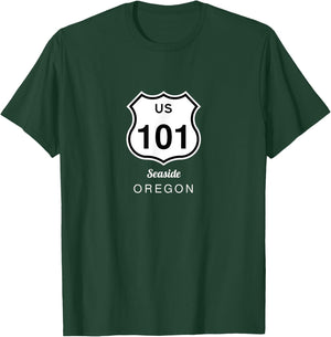 Seaside Oregon Historic US Route 101 US Highway 101 T-Shirt - T-Shirt | Forest