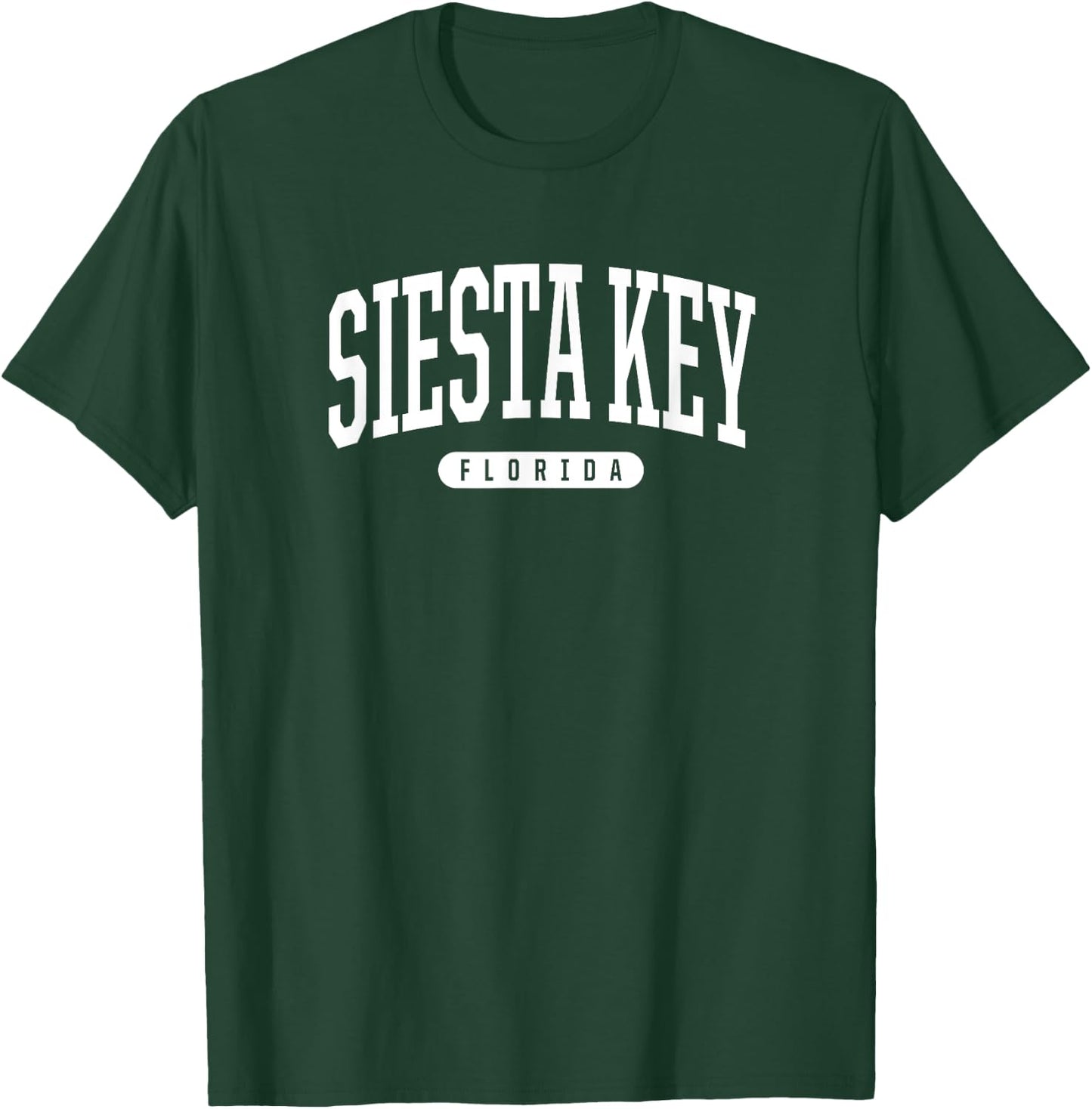 Siesta Key Florida Vacation College Style Sports T-Shirt - T-Shirt | Forest