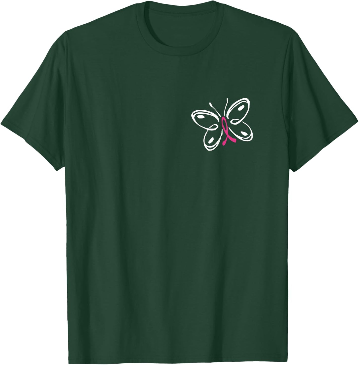 Butterfly | Breast Cancer Awareness T-Shirt - T-Shirt | Forest