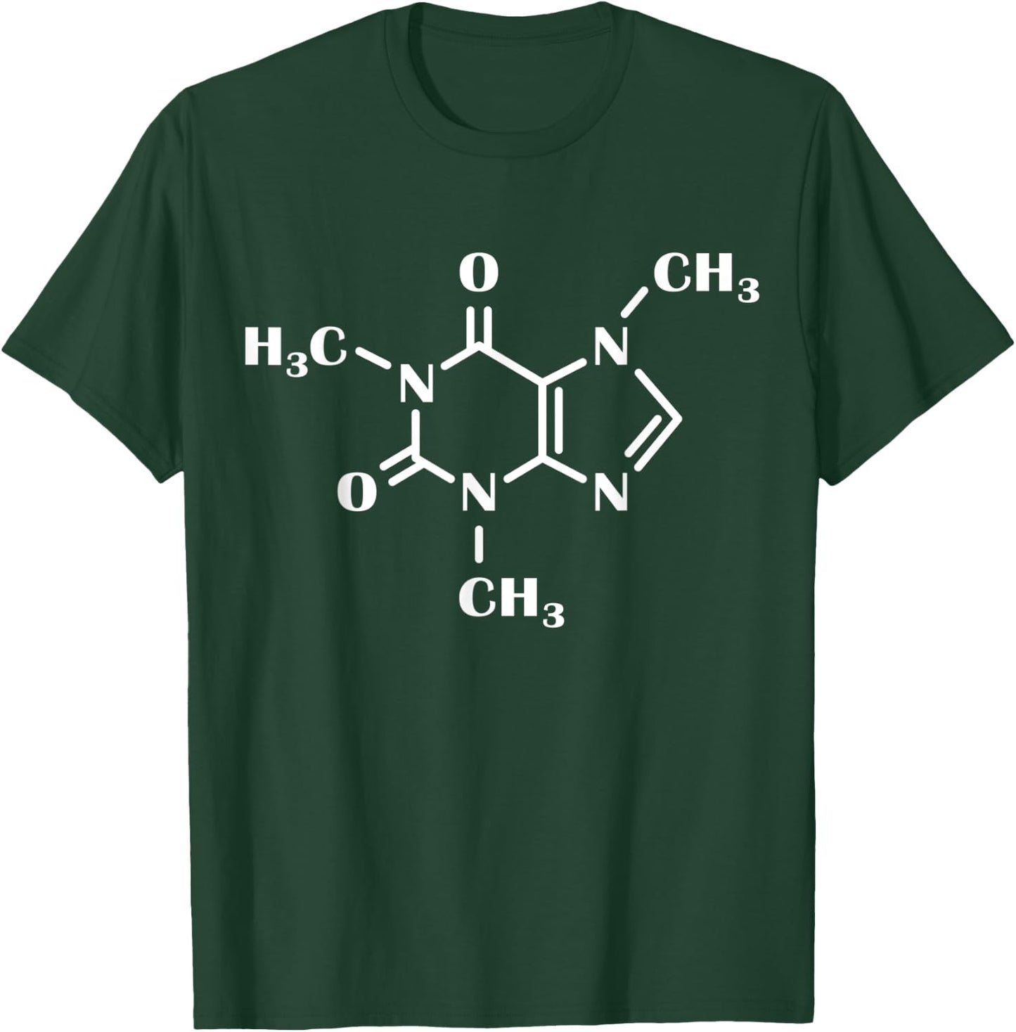 Caffeine Molecule | Coffee Shop Barista | Organic Chemistry T-Shirt - T-Shirt | Forest