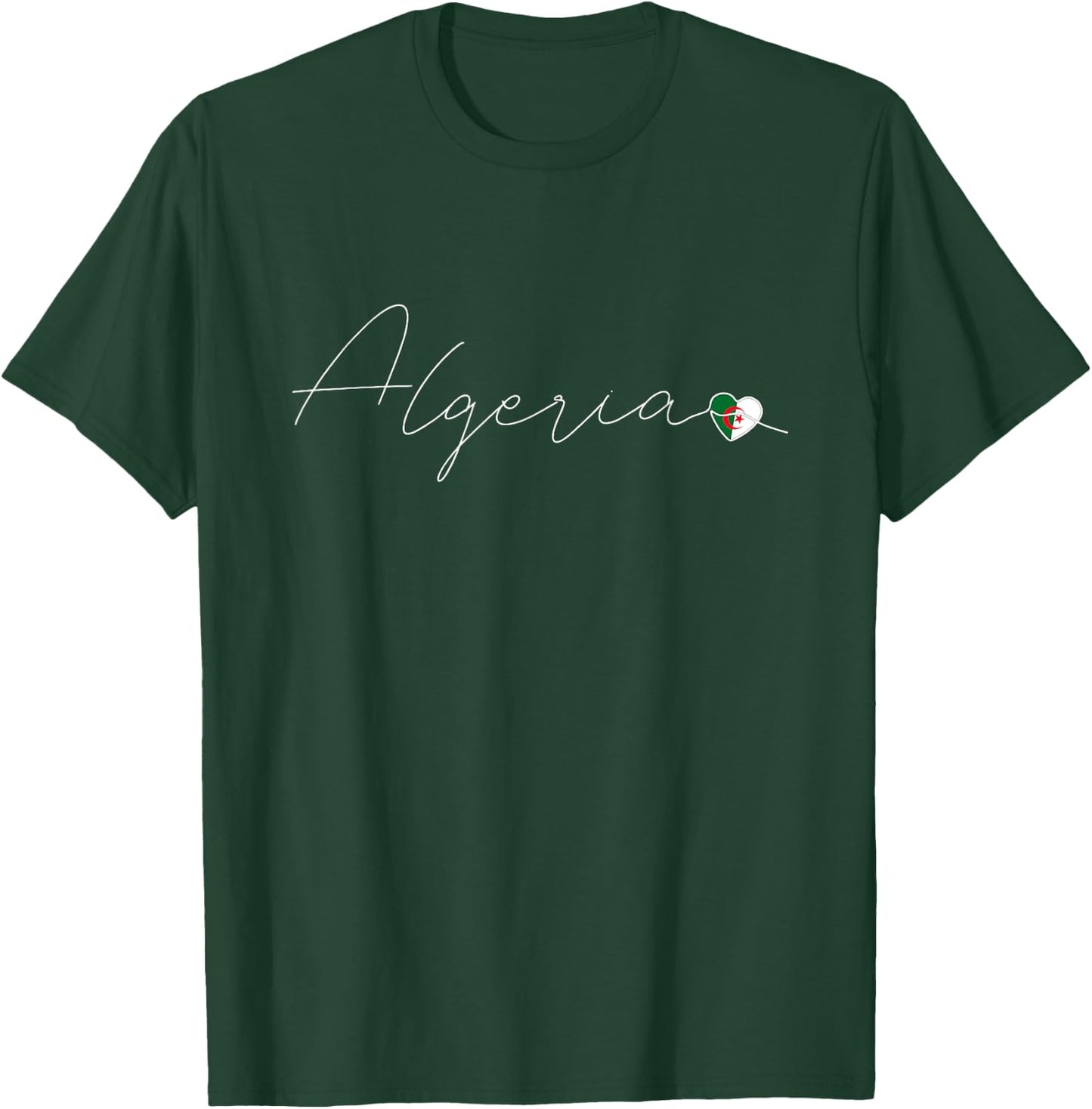 al-Dschaza'ir Simple Love Algerian Flag Heart on Algeria T-Shirt - T-Shirt | Forest