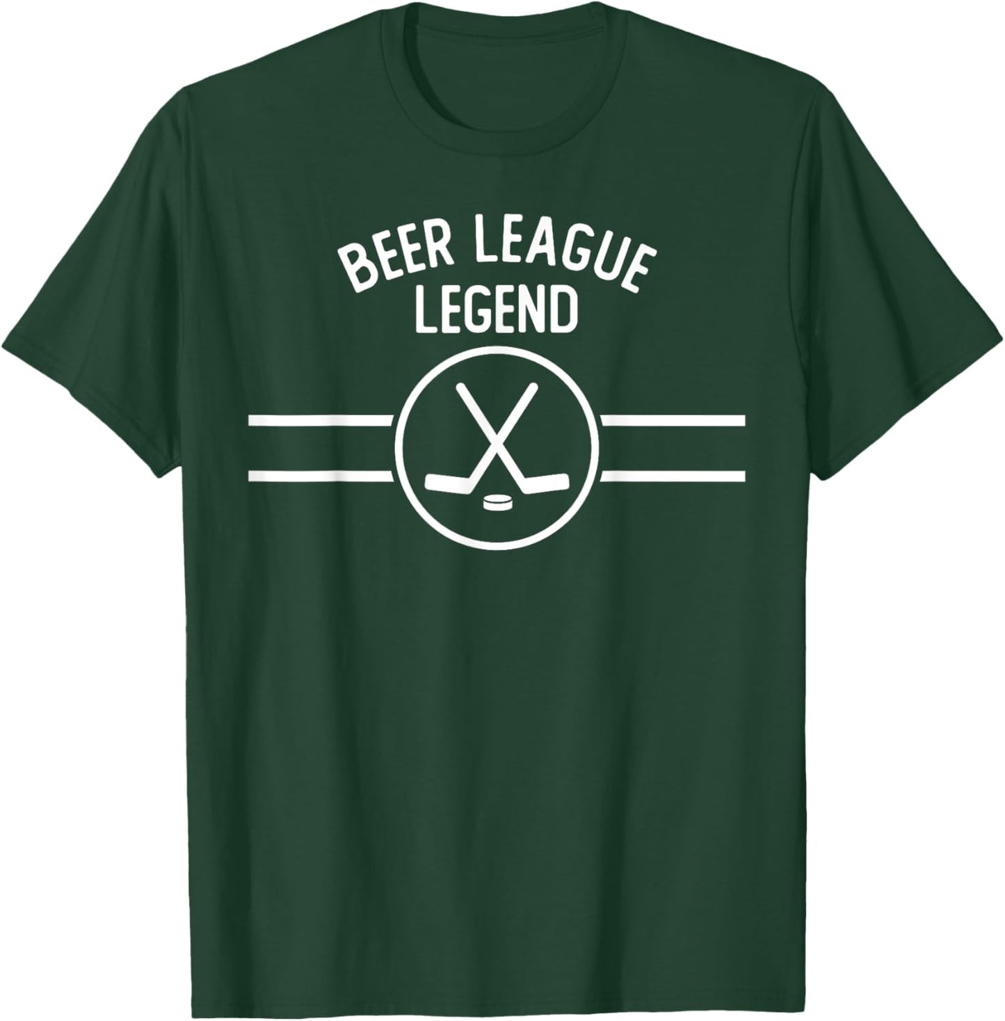 Beer League Legend Hockey Ice Inline Funny Sports Gift T-Shirt - T-Shirt | Forest