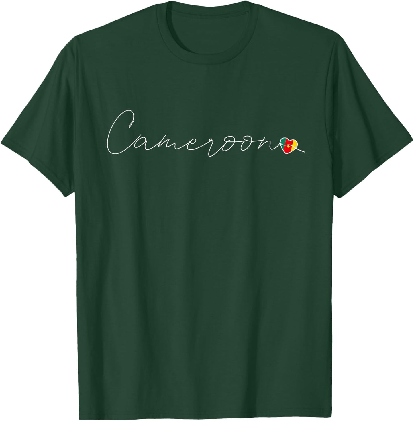 Cameroun Simple Love Cameroonian Flag Heart on Cameroon T-Shirt - T-Shirt | Forest