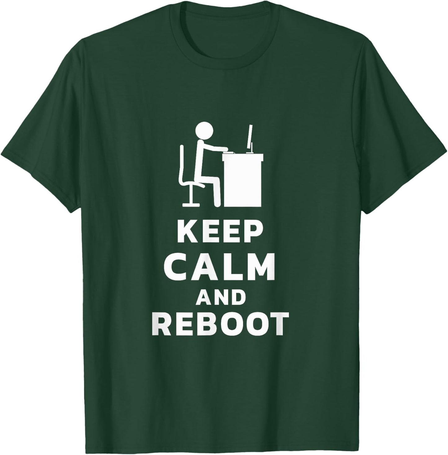 Software Developer Keep Calm Reboot Administrator T-Shirt - T-Shirt | Forest