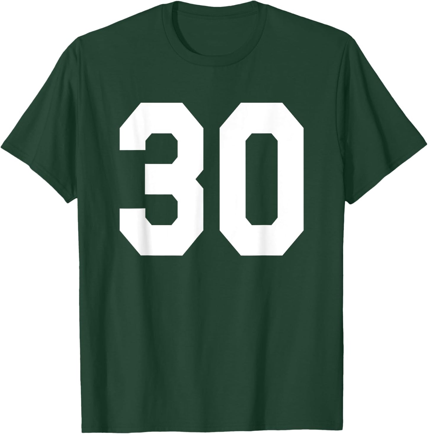 Number 30 Sports Jersey Front and Back Team Player T-Shirt - T-Shirt | Forest