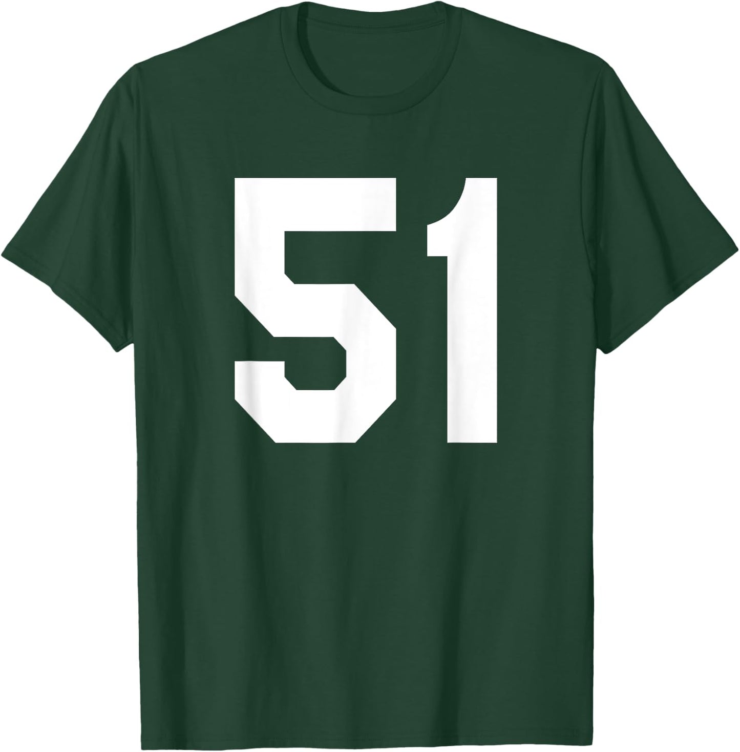 Number 51 Sports Jersey Front and Back Team Player T-Shirt - T-Shirt | Forest