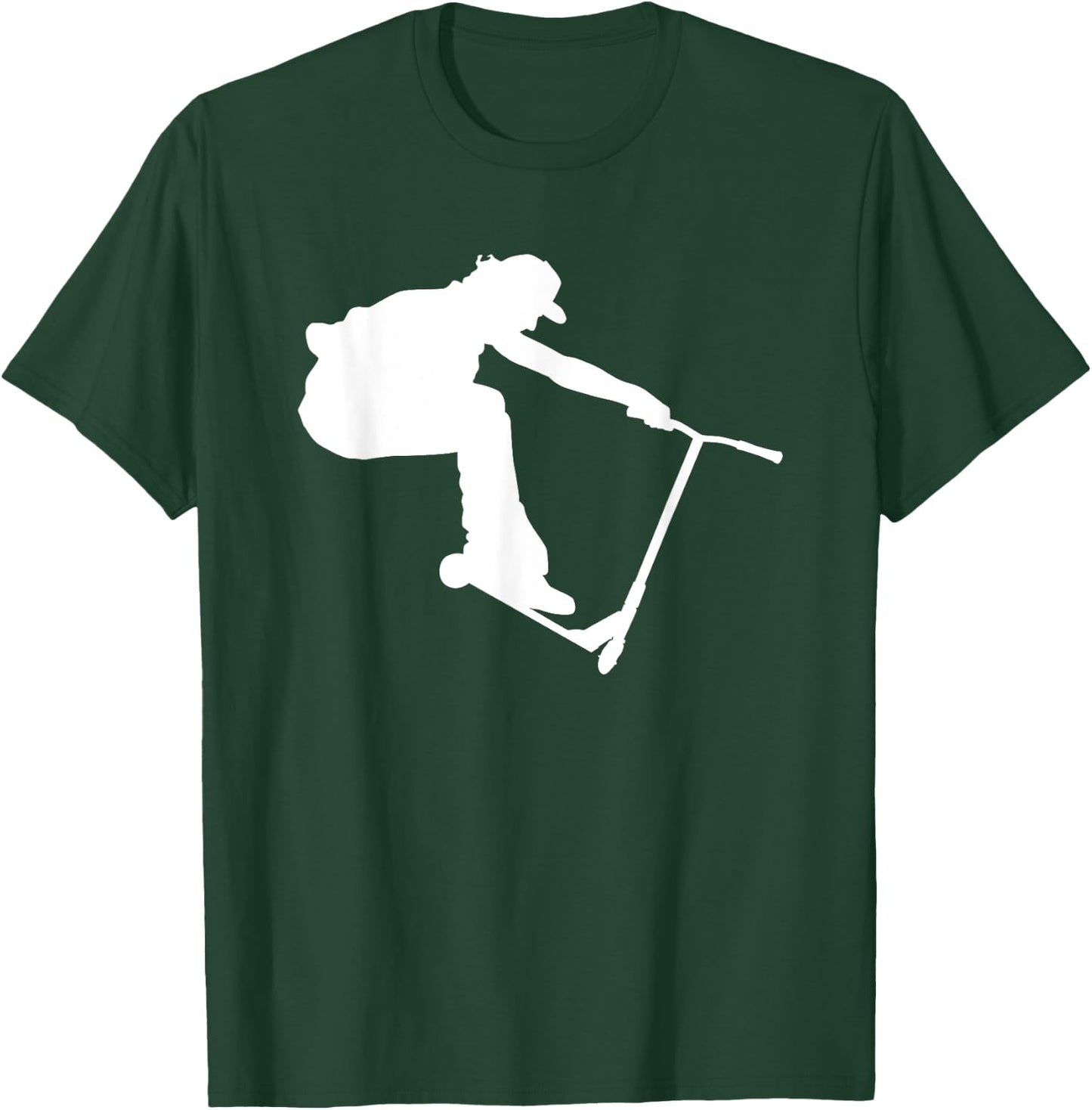 Silhouette Scootering Stunt Scooter Rider Racing Trick Racer T-Shirt - T-Shirt | Forest