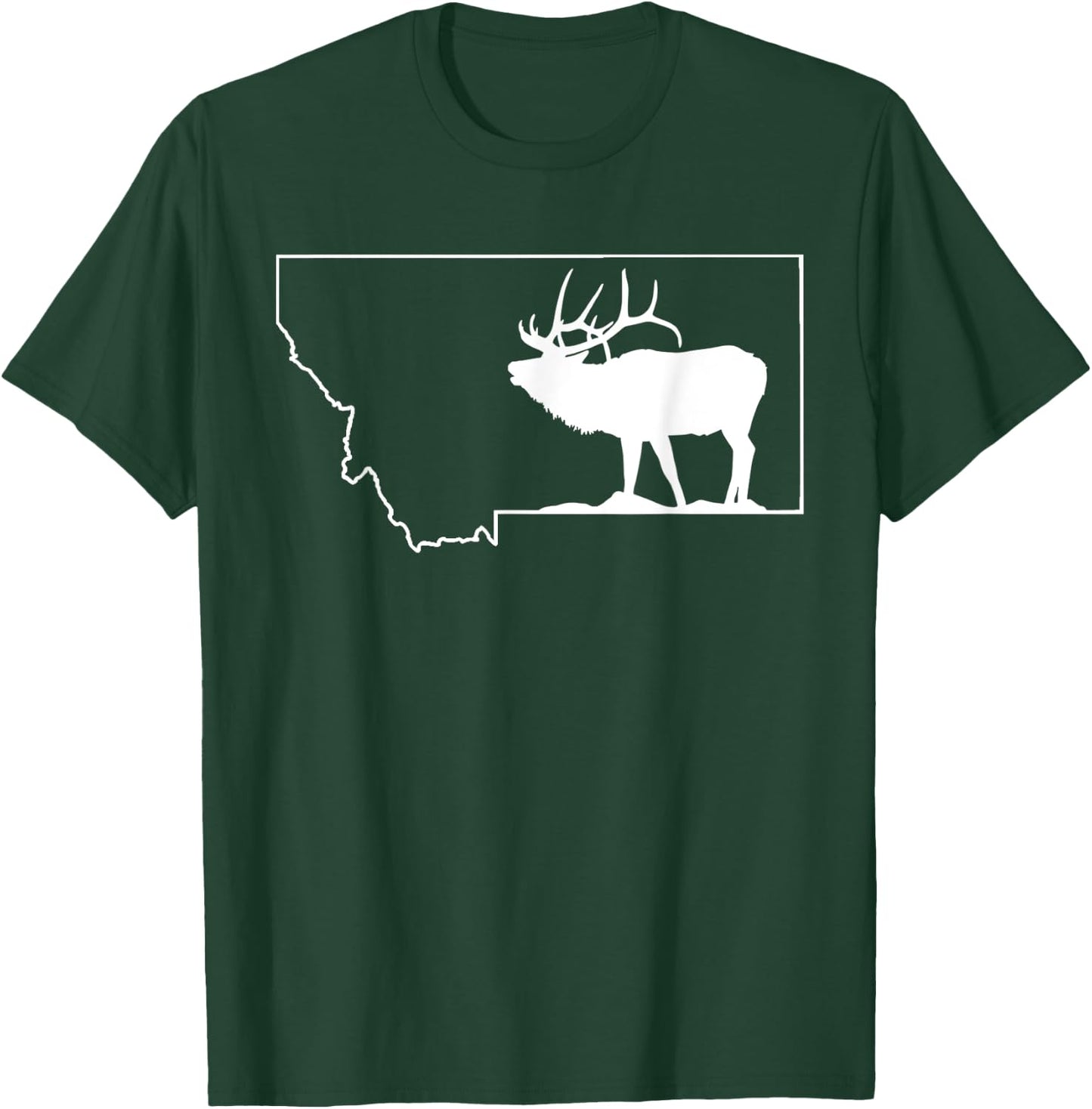 Montana Elk Hunting Cool Montana Hunters Hunting T-Shirt - T-Shirt | Forest