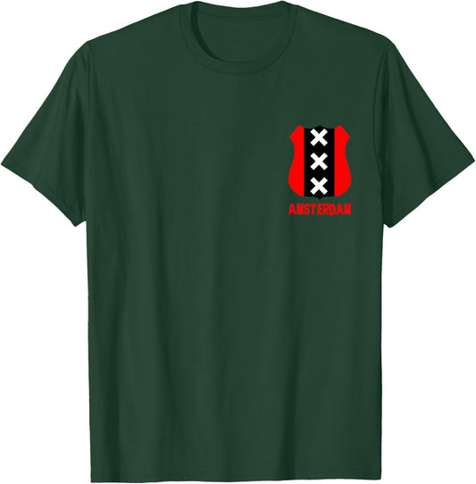 Amsterdam Coat of Arms Symbol 3X Shield Crest Flag T-Shirt - T-Shirt | Forest