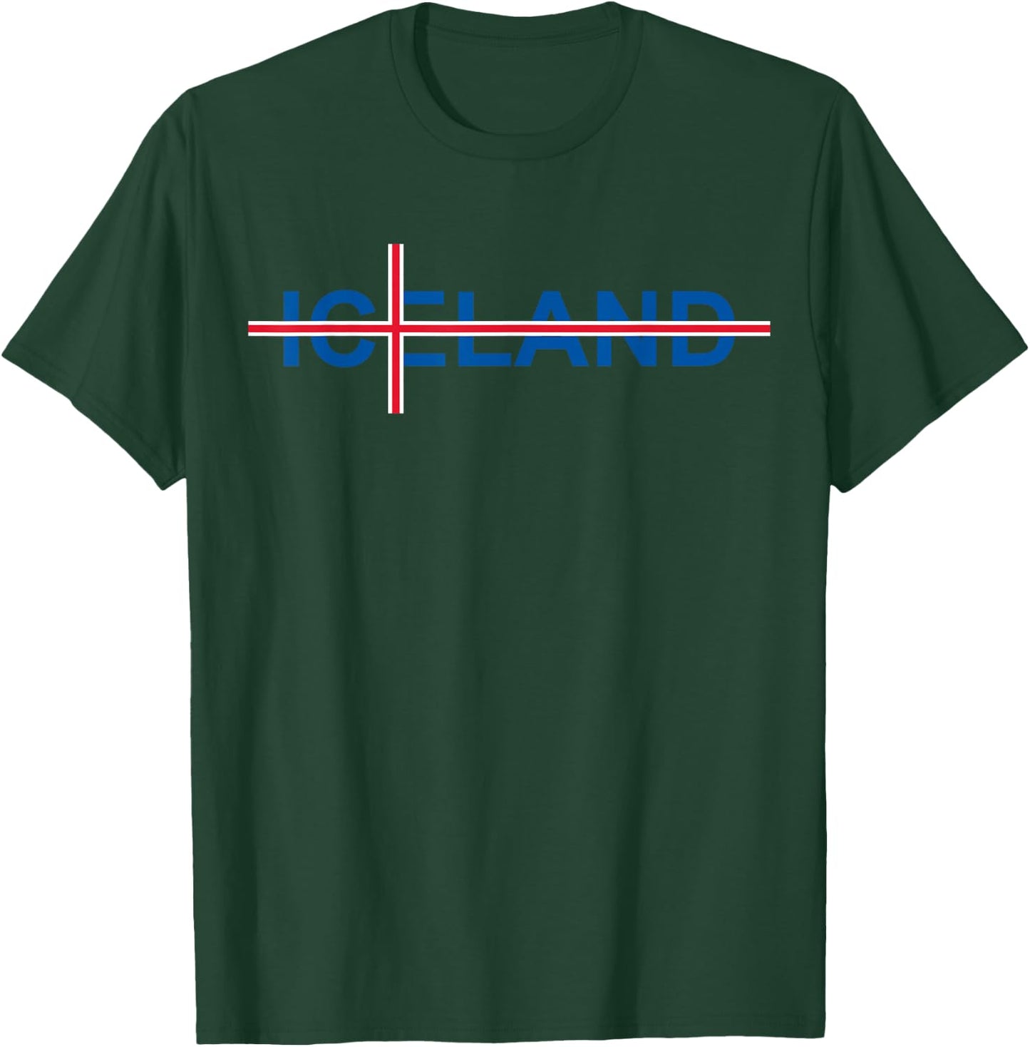 Iceland Flag Travel Vacation Scandinavia Pride Reykjavik T-Shirt - T-Shirt | Forest