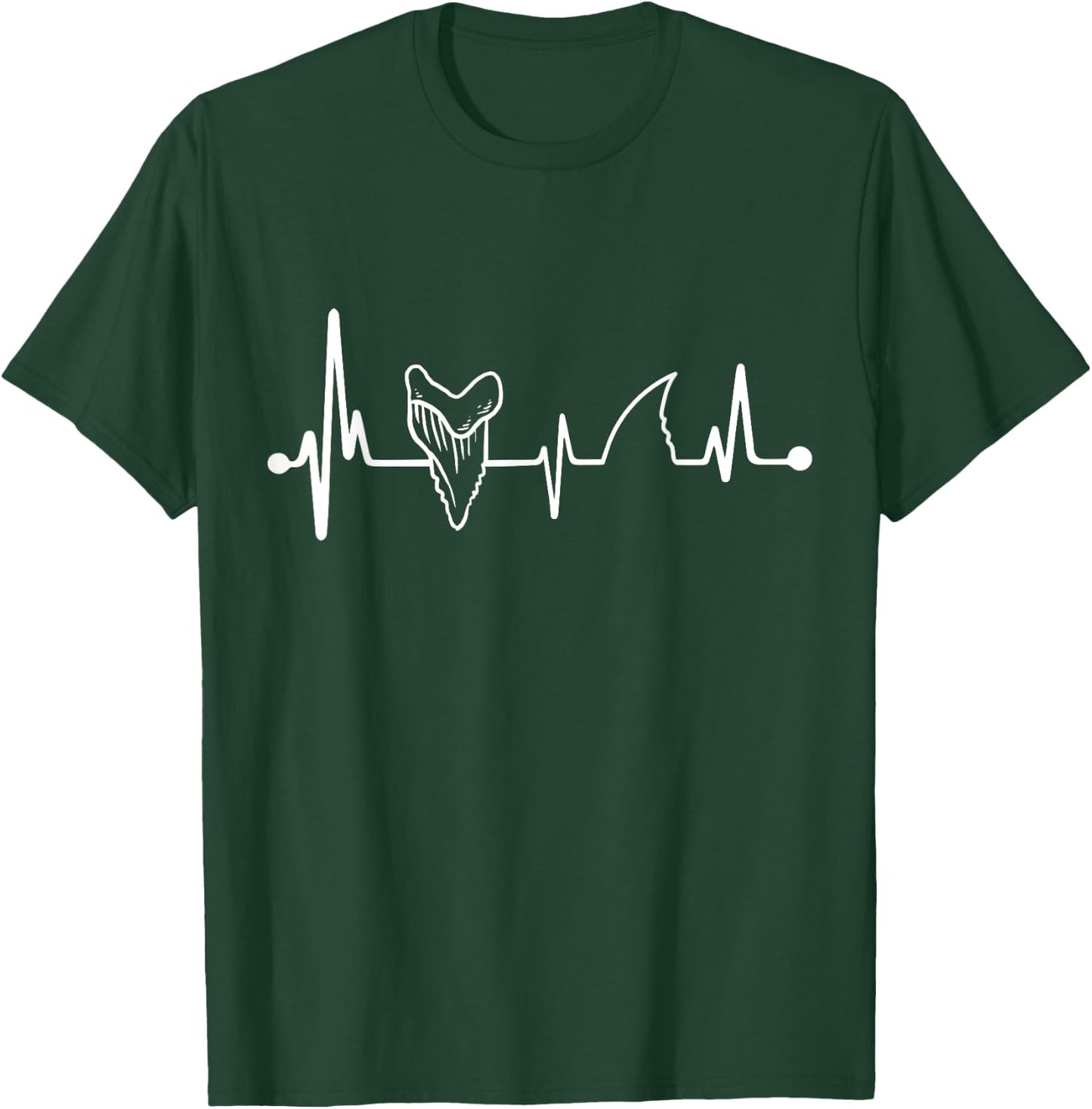 Teeth Heartbeat Shark Fossil Hunter Shark Tooth Hunter T-Shirt - T-Shirt | Forest