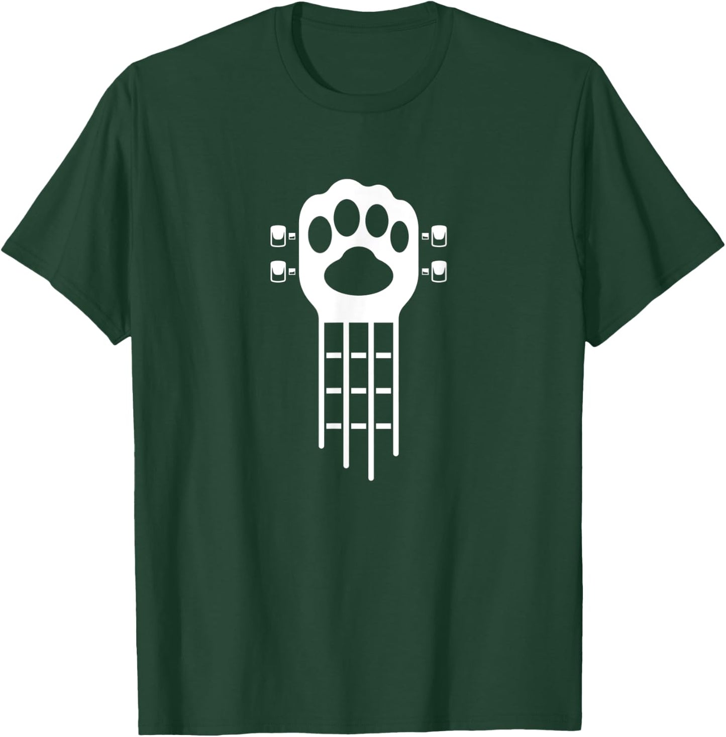 Cute Paw Ukulele Dog Cat Pet Owner & Music Lover Men Women Kids T-Shirt - T-Shirt | Forest