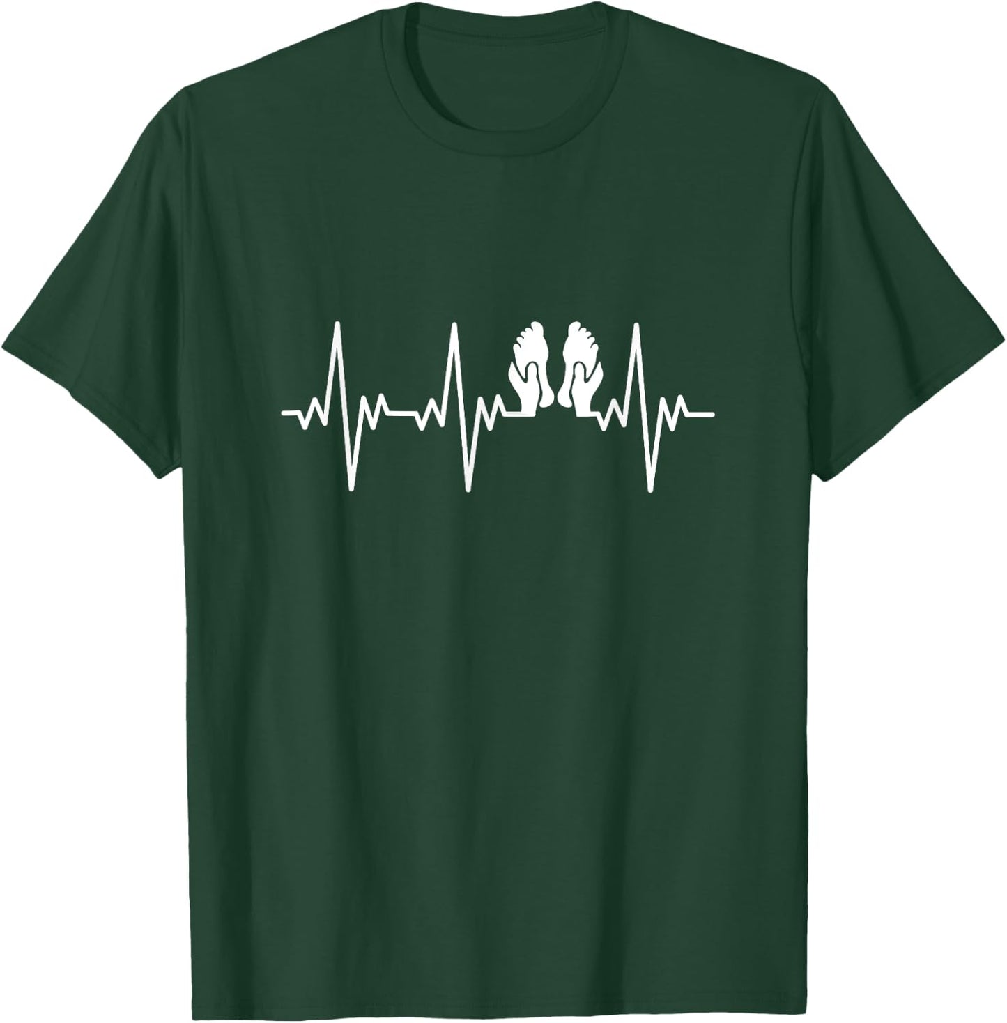 Reflexology Reflexologist heartbeat massage love heart rate T-Shirt - T-Shirt | Forest