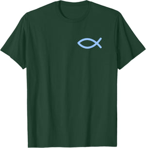 Ichthys/Ichthus Christian Symbol Jesus Fish T-Shirt - T-Shirt | Forest