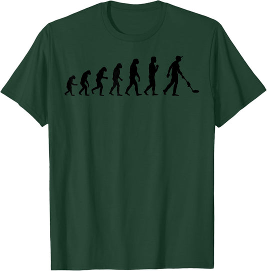 Cute Historical Metal Detecting Evolution Shirt - Beach Gift Women Kids T-Shirt - T-Shirt | Forest