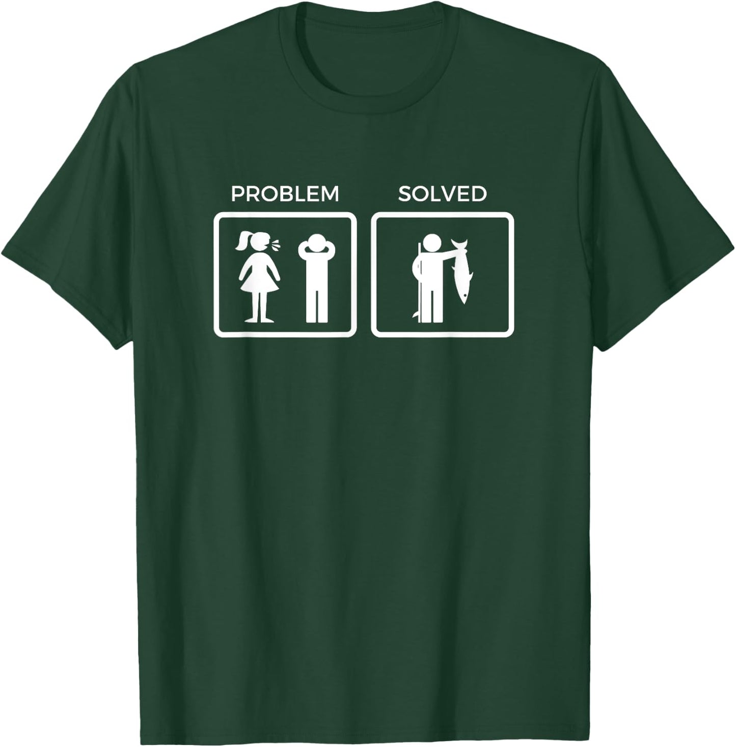 Funny Problem Solved Fishing T-Shirt - T-Shirt | Forest