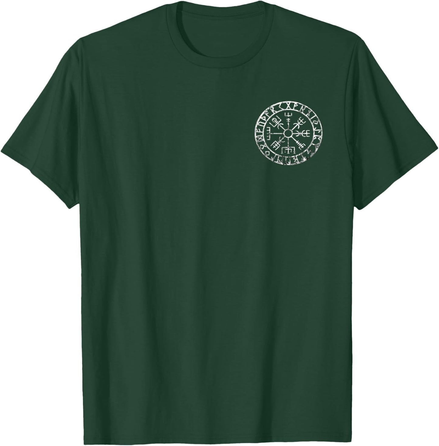 Nordic Valhalla Viking Compass Vegvisir Symbol Odin Pagan T-Shirt - T-Shirt | Forest