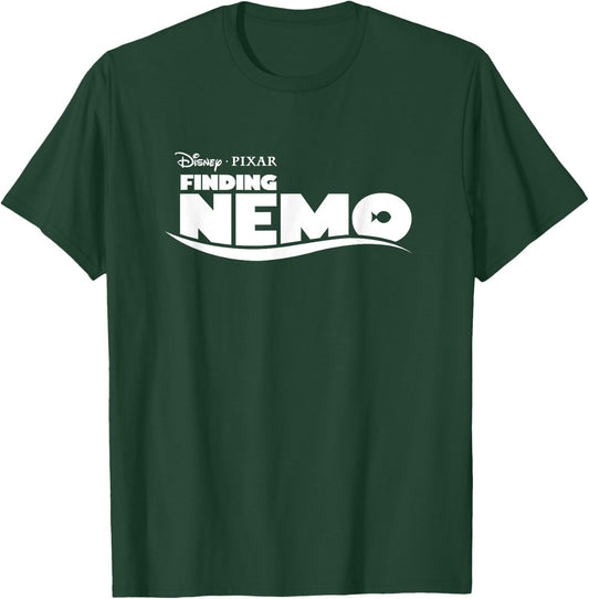 PIXAR Disney PIXAR Finding Nemo Logo - -Adults and Kids - Black - Short Sleeve - Small T-Shirt - T-Shirt | Forest