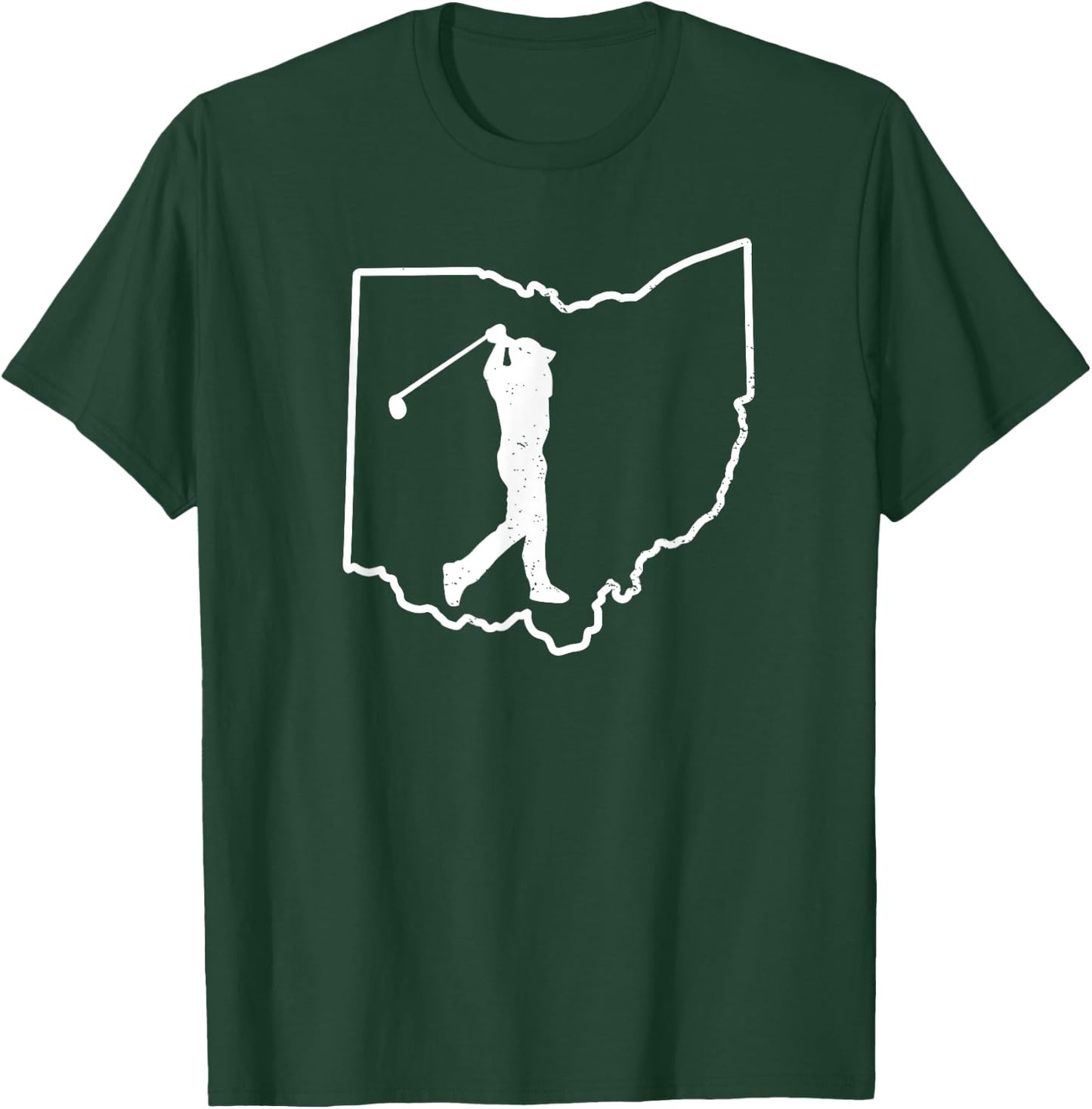 Ohio Golfer Ohio Map State Golf Player Golf Lover Golfing T-Shirt - T-Shirt | Forest